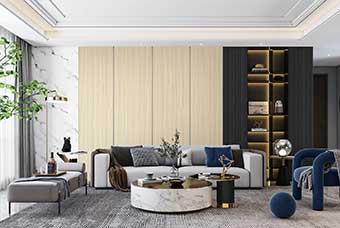 临汾轻奢风格-客厅